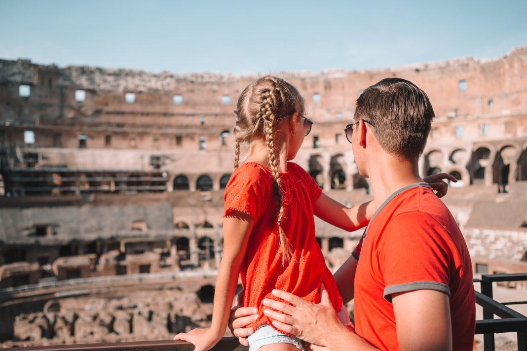 Family portrait at famous places in Europe Family portrait at famous places in Europe